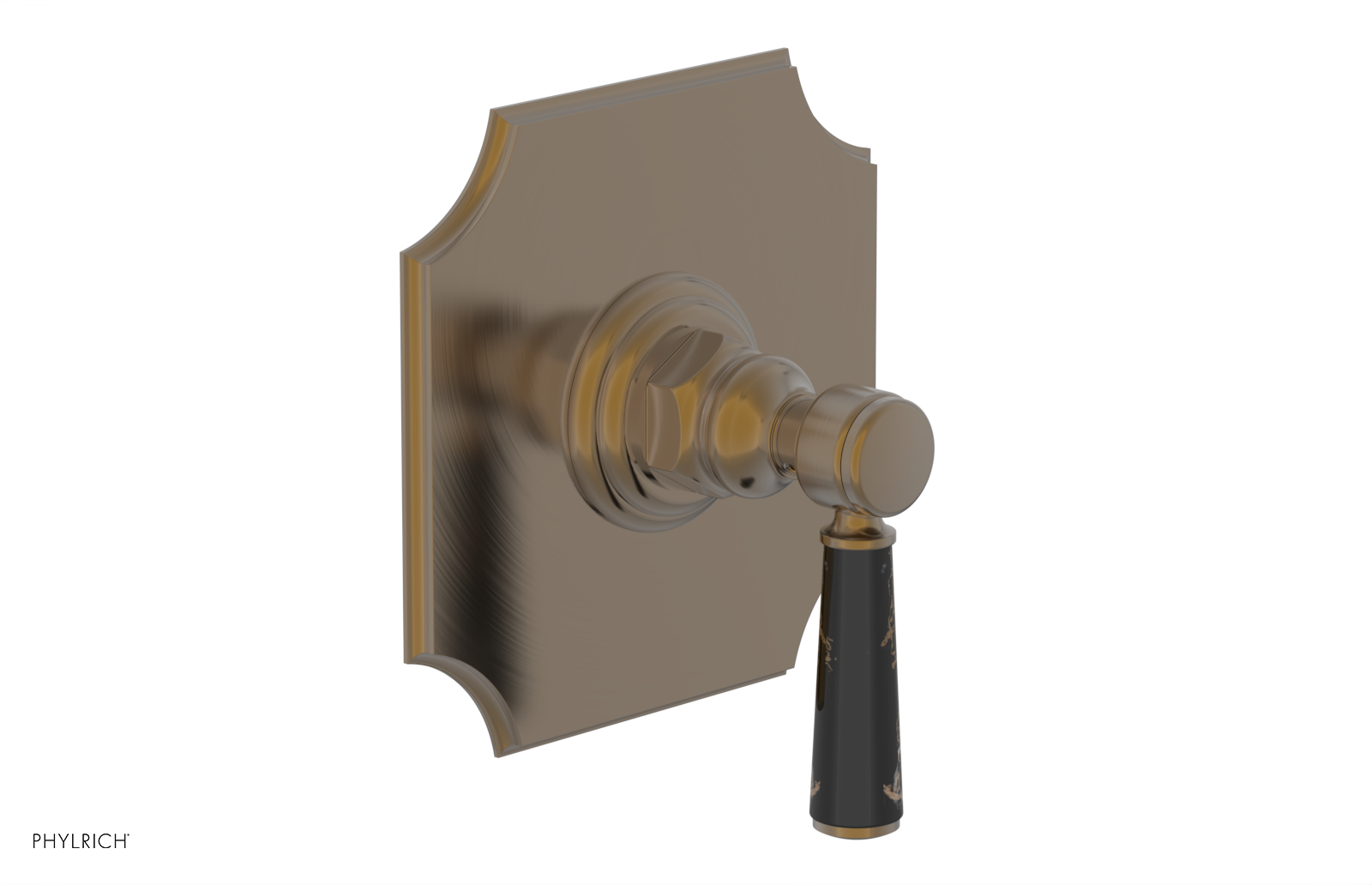 HENRI 1/2" Mini Thermostatic Shower Trim - Black Marble Handle 4-159