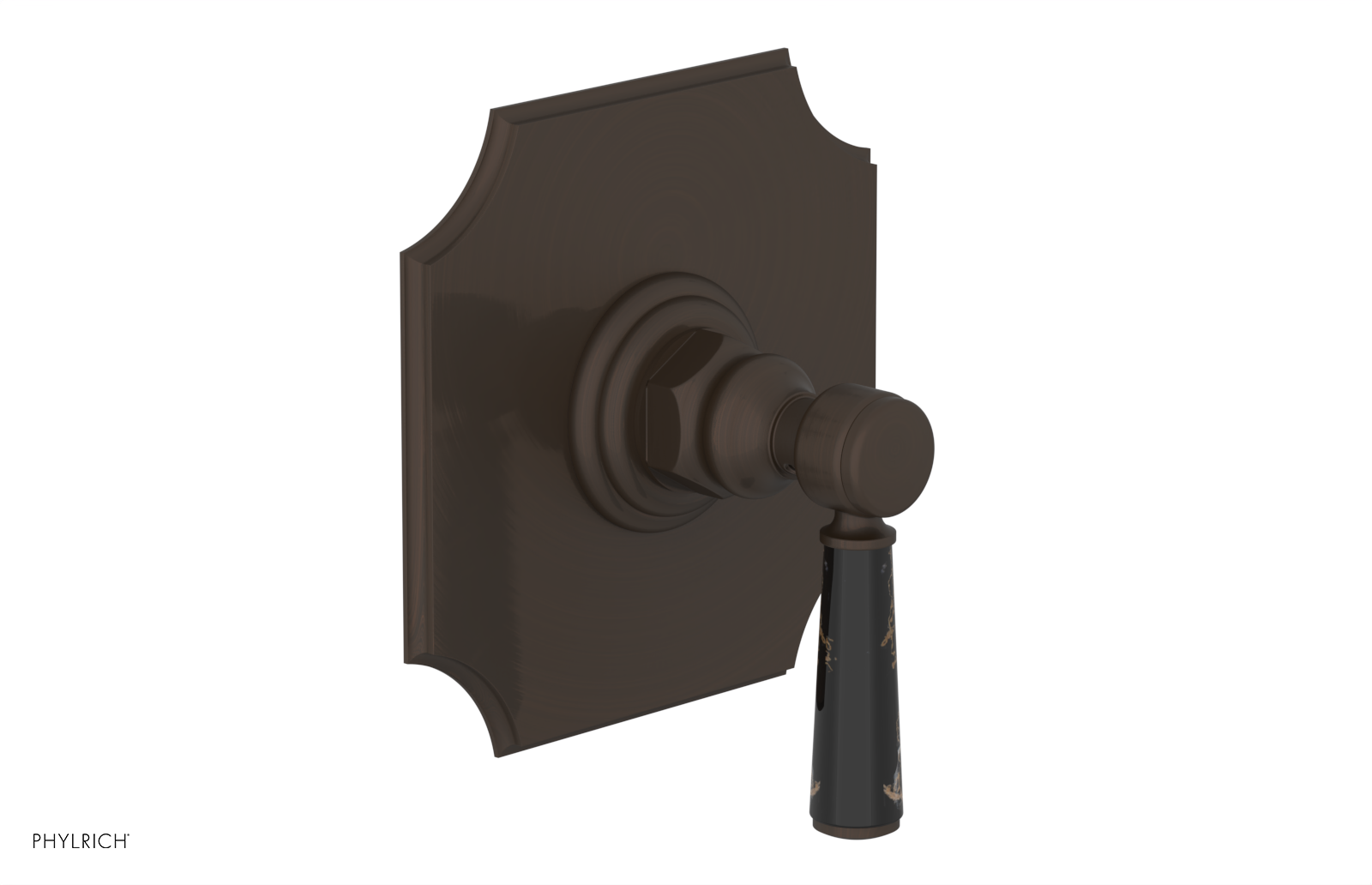 HENRI 1/2" Mini Thermostatic Shower Trim - Black Marble Handle 4-159