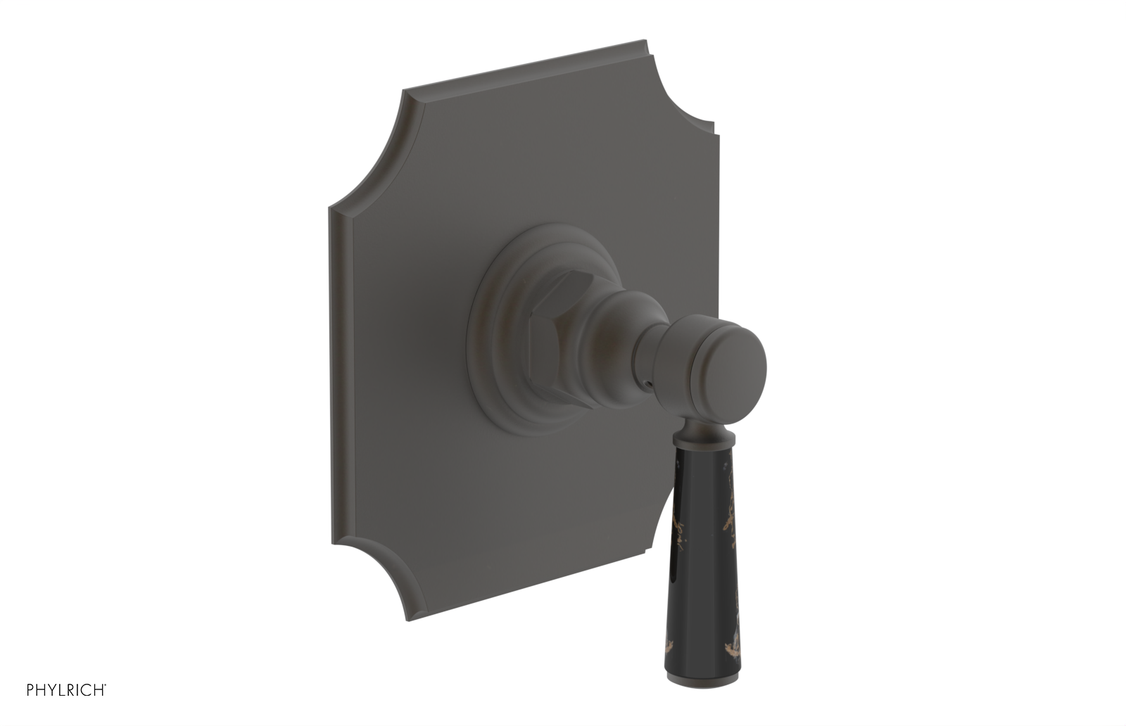 HENRI 1/2" Mini Thermostatic Shower Trim - Black Marble Handle 4-159