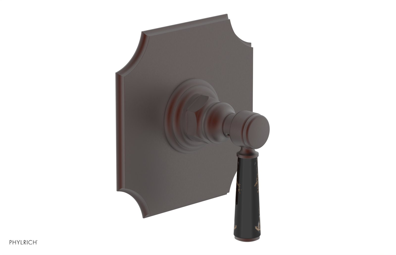 HENRI 1/2" Mini Thermostatic Shower Trim - Black Marble Handle 4-159