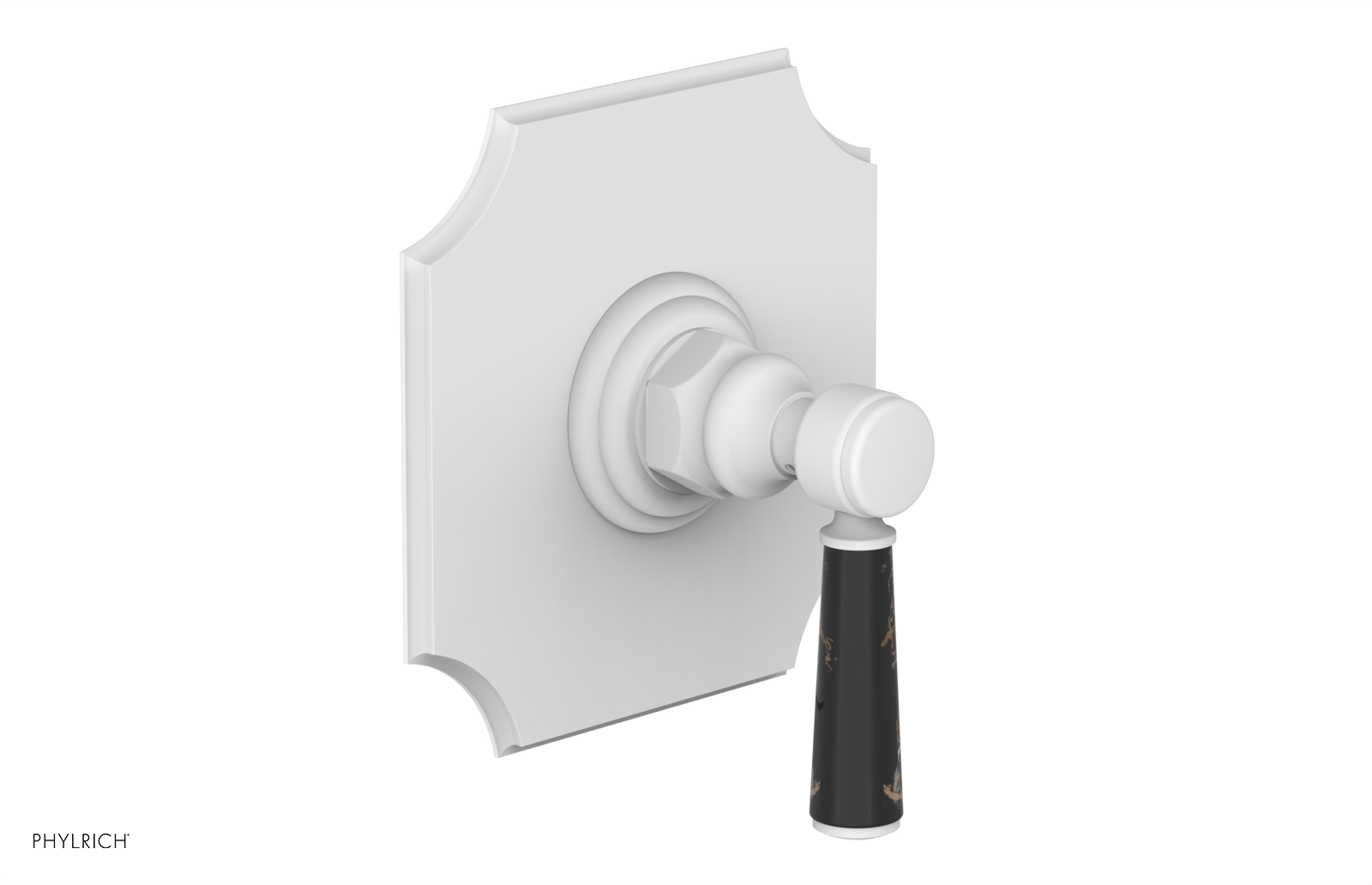 HENRI 1/2" Mini Thermostatic Shower Trim - Black Marble Handle 4-159