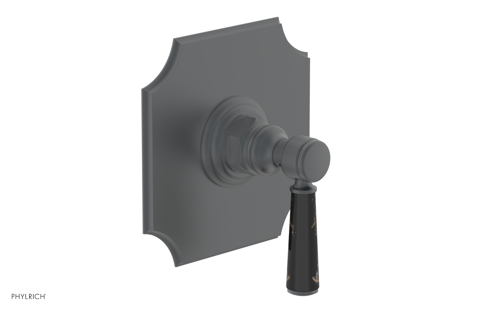 HENRI 1/2" Mini Thermostatic Shower Trim - Black Marble Handle 4-159