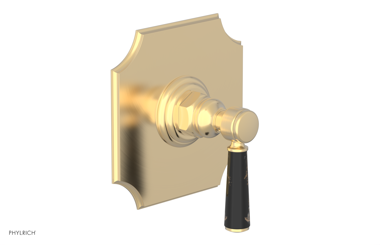 HENRI 1/2" Mini Thermostatic Shower Trim - Black Marble Handle 4-159