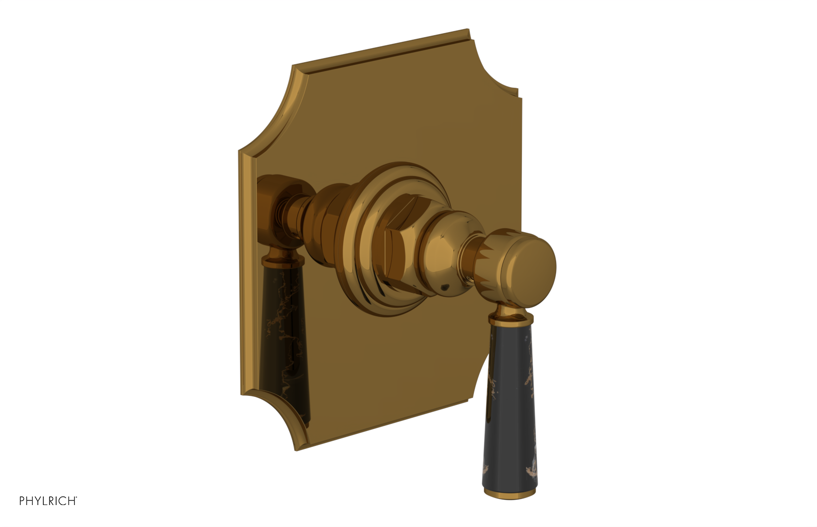 HENRI 1/2" Mini Thermostatic Shower Trim - Black Marble Handle 4-159