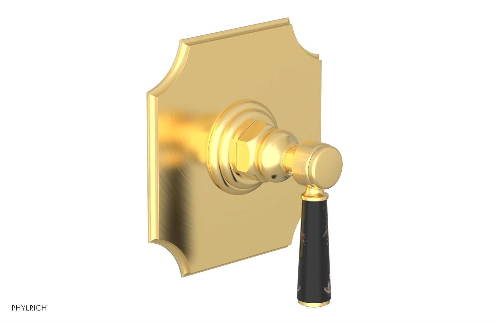 HENRI 1/2" Mini Thermostatic Shower Trim - Black Marble Handle 4-159