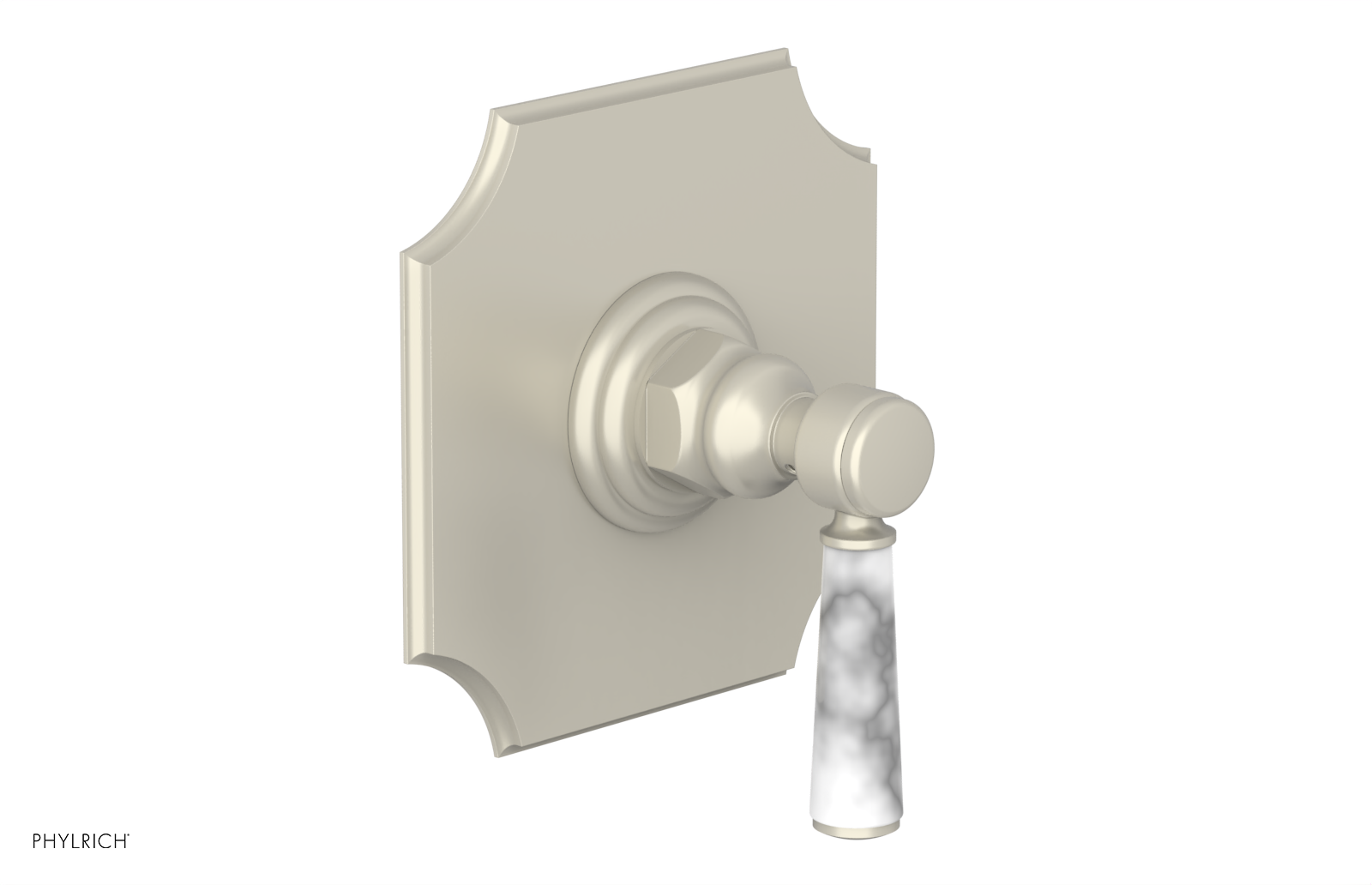 HENRI 1/2" Mini Thermostatic Shower Trim - White Marble Handle 4-159