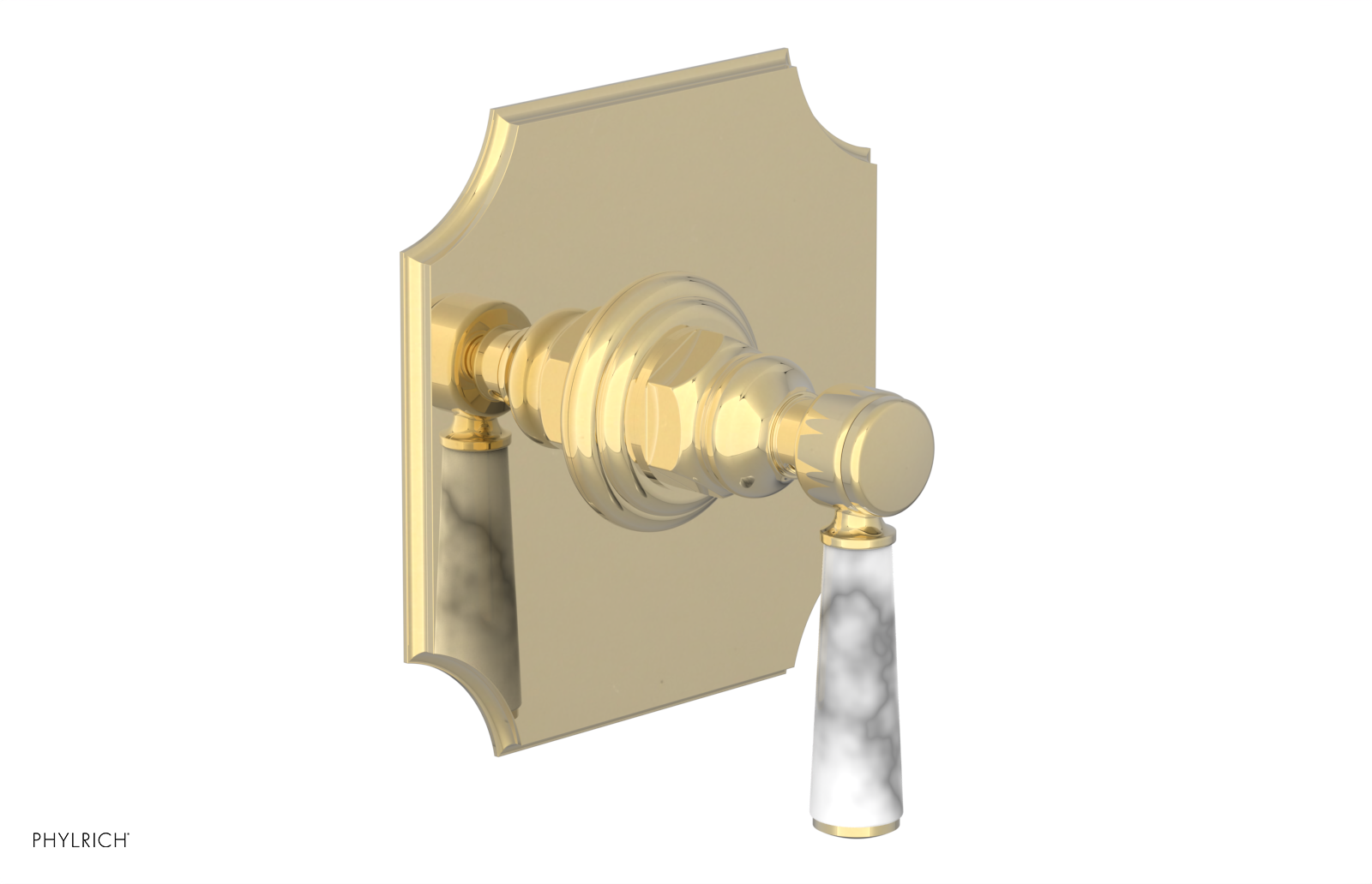 HENRI 1/2" Mini Thermostatic Shower Trim - White Marble Handle 4-159