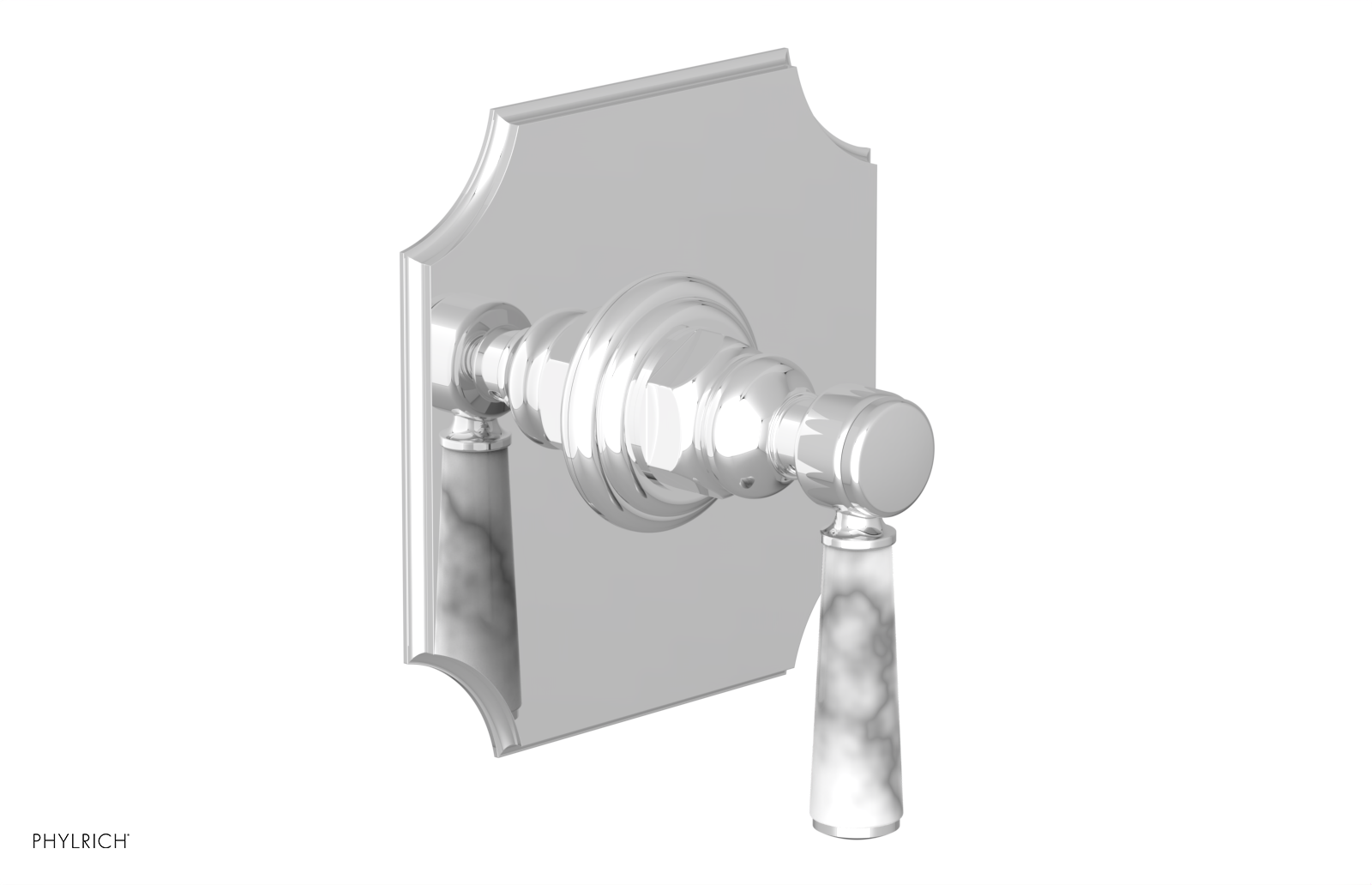 HENRI 1/2" Mini Thermostatic Shower Trim - White Marble Handle 4-159