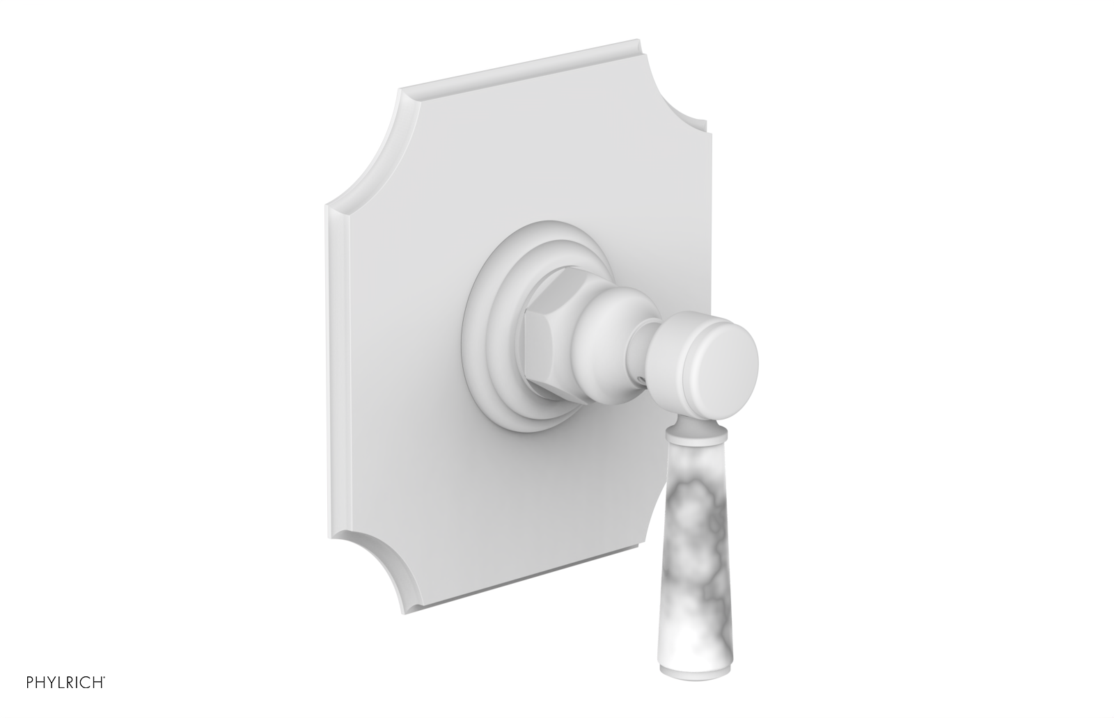 HENRI 1/2" Mini Thermostatic Shower Trim - White Marble Handle 4-159