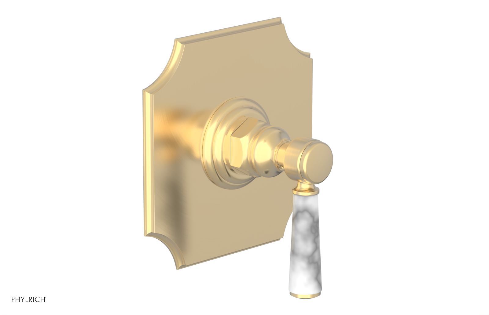 HENRI 1/2" Mini Thermostatic Shower Trim - White Marble Handle 4-159