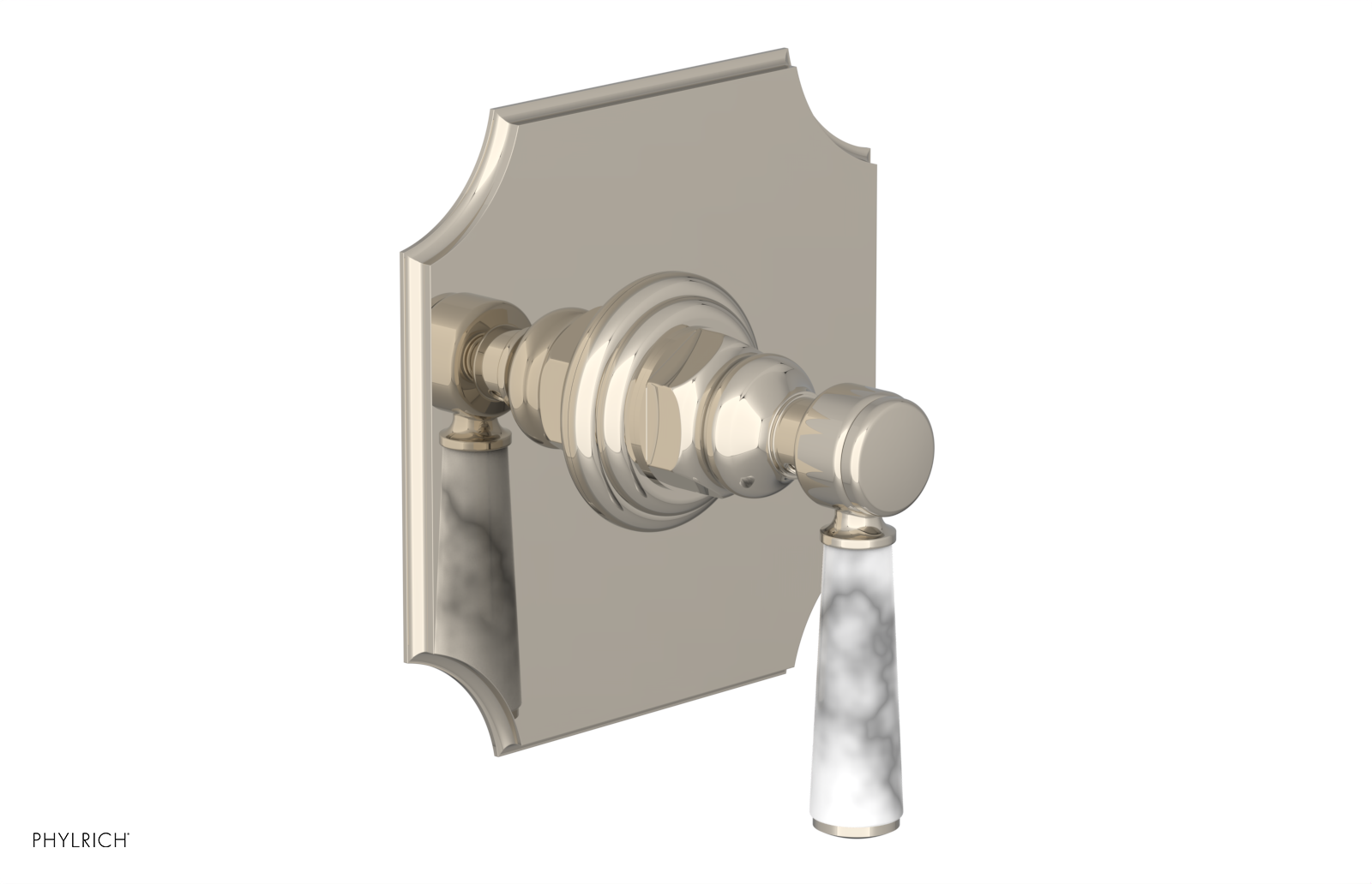 HENRI 1/2" Mini Thermostatic Shower Trim - White Marble Handle 4-159