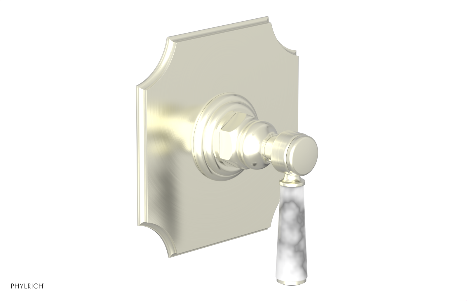 HENRI 1/2" Mini Thermostatic Shower Trim - White Marble Handle 4-159