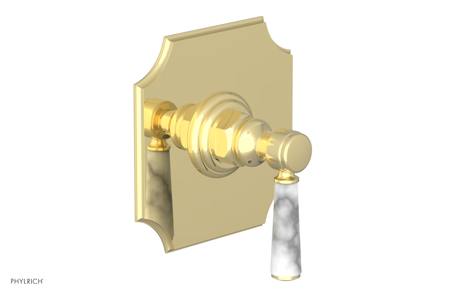 HENRI 1/2" Mini Thermostatic Shower Trim - White Marble Handle 4-159