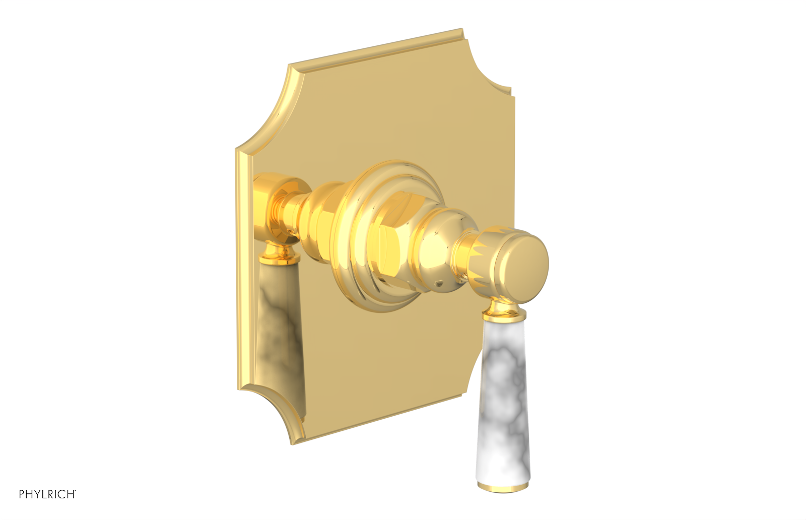 HENRI 1/2" Mini Thermostatic Shower Trim - White Marble Handle 4-159