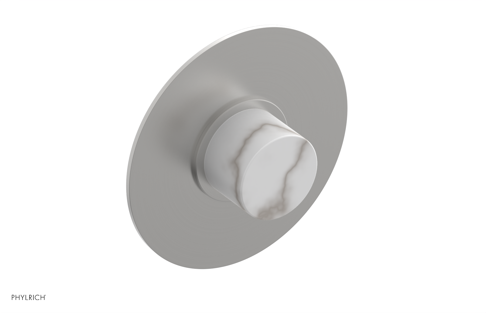 BASIC II 1/2" Mini Thermostatic Round Shower Trim White Marble Handle 4-174