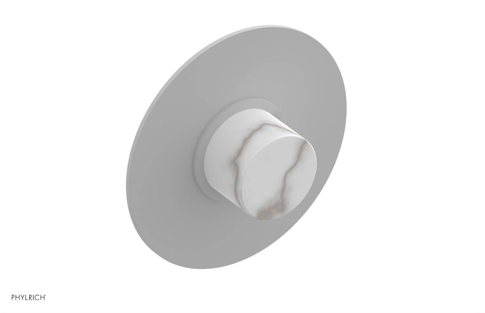 BASIC II 1/2" Mini Thermostatic Round Shower Trim White Marble Handle 4-174