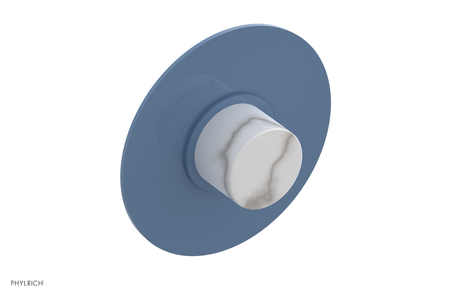 BASIC II 1/2" Mini Thermostatic Round Shower Trim White Marble Handle 4-174