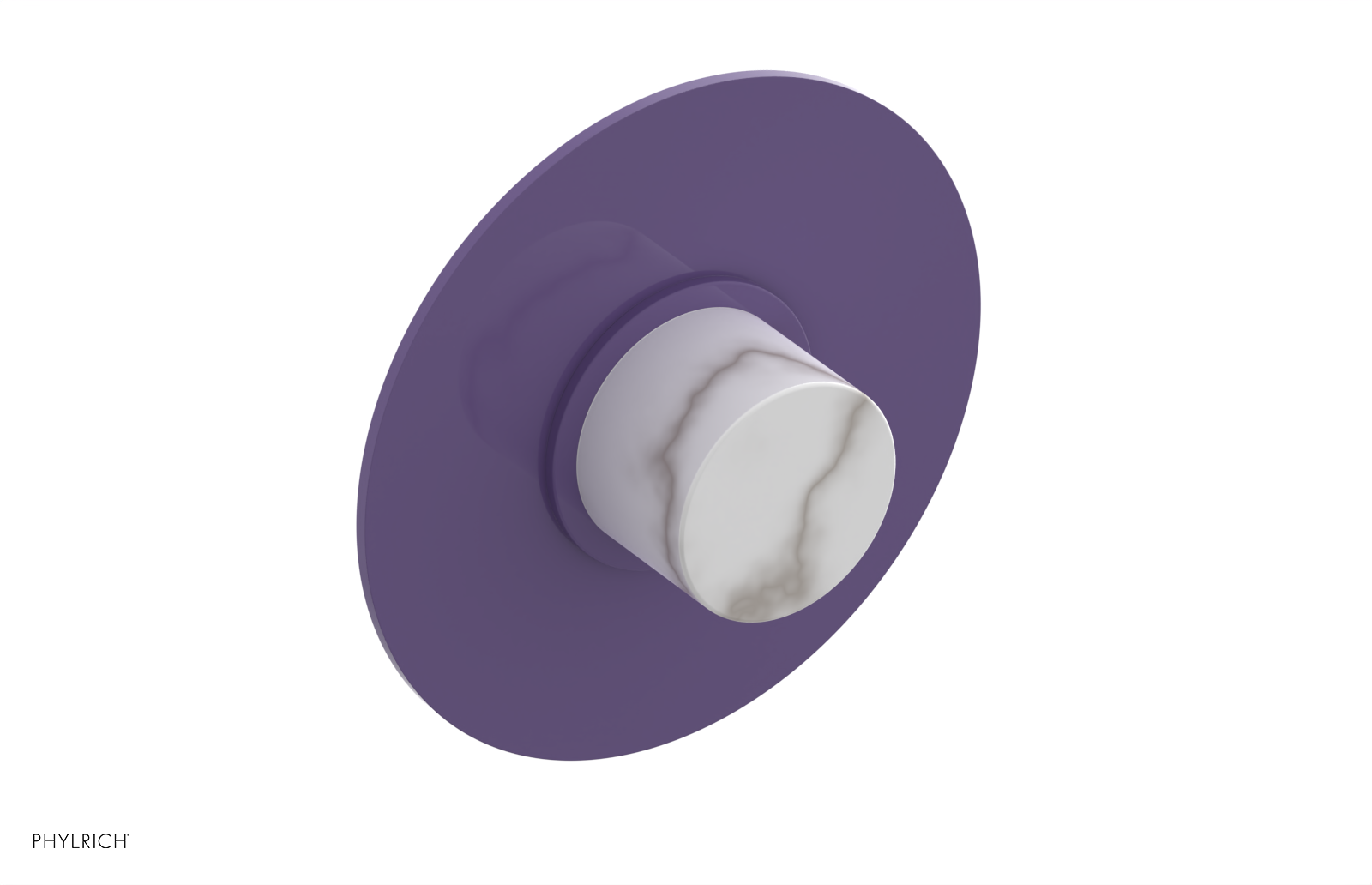 BASIC II 1/2" Mini Thermostatic Round Shower Trim White Marble Handle 4-174