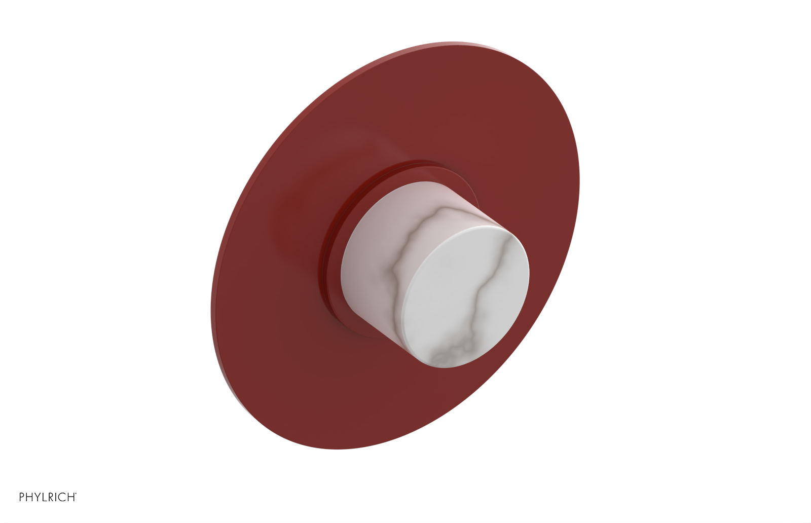 BASIC II 1/2" Mini Thermostatic Round Shower Trim White Marble Handle 4-174