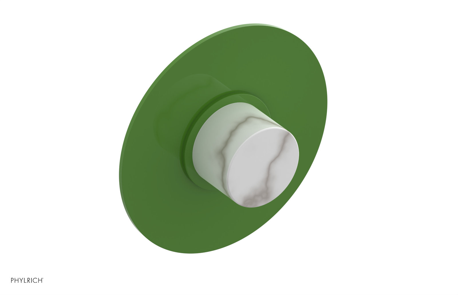 BASIC II 1/2" Mini Thermostatic Round Shower Trim White Marble Handle 4-174