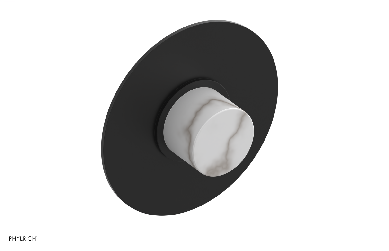 BASIC II 1/2" Mini Thermostatic Round Shower Trim White Marble Handle 4-174