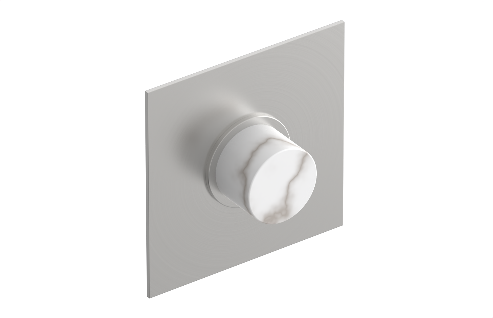 BASIC II 1/2" Mini Thermostatic Square Shower Trim White Marble Handle 4-178