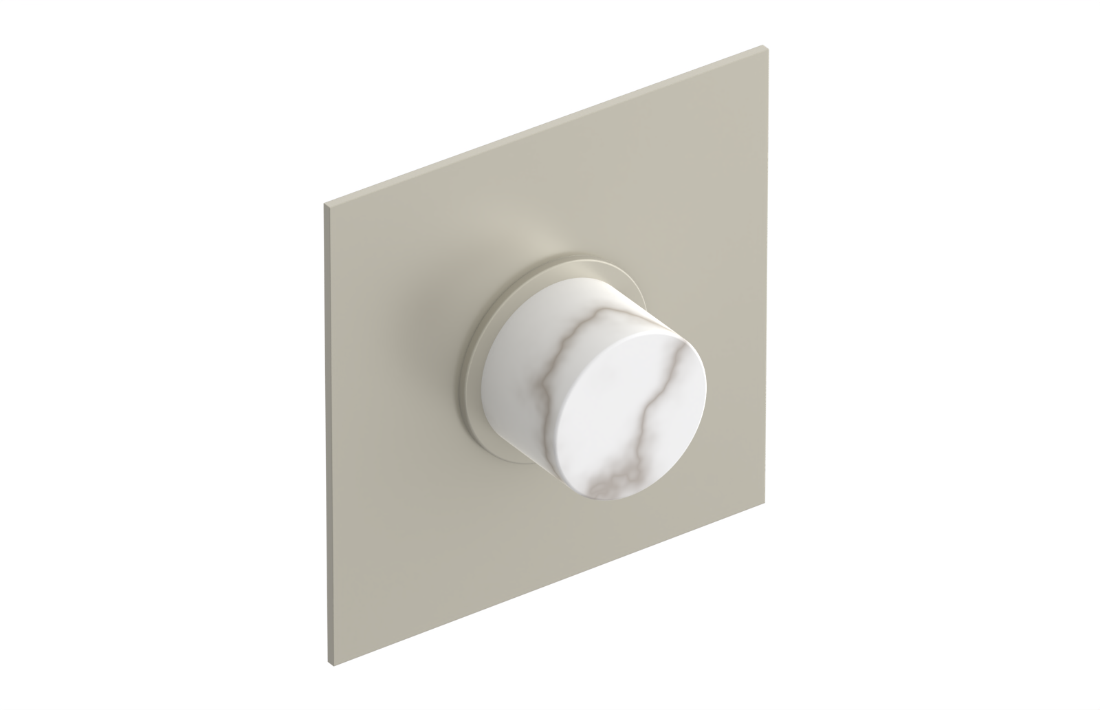 BASIC II 1/2" Mini Thermostatic Square Shower Trim White Marble Handle 4-178