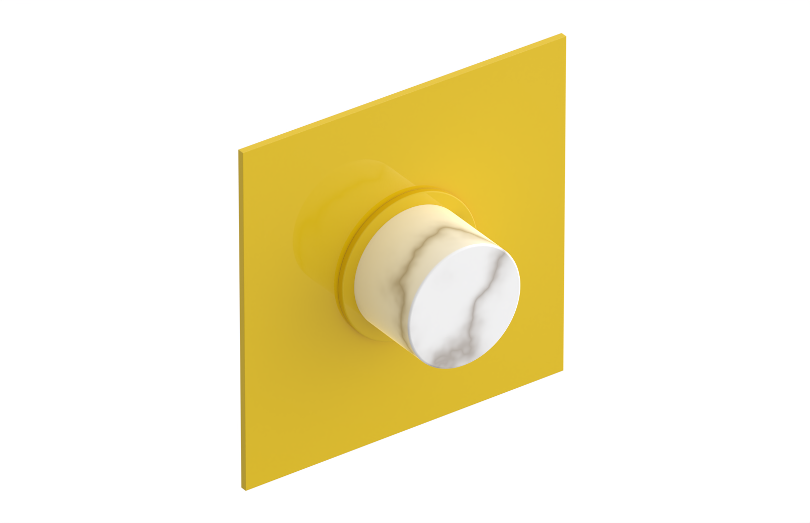 BASIC II 1/2" Mini Thermostatic Square Shower Trim White Marble Handle 4-178