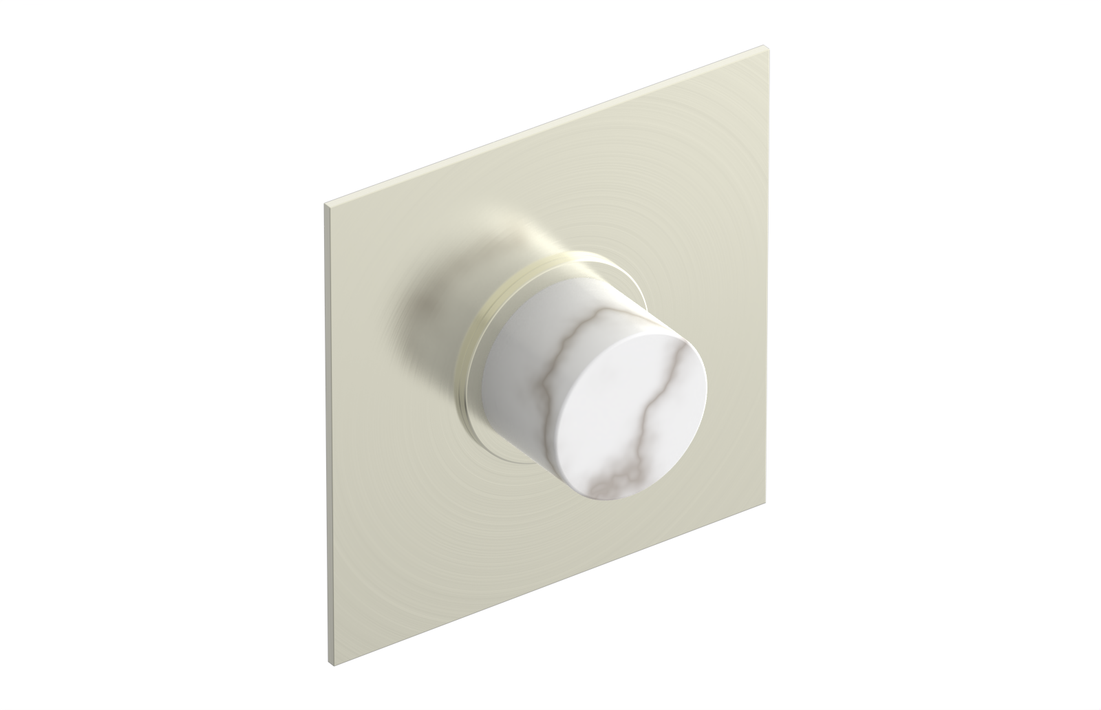 BASIC II 1/2" Mini Thermostatic Square Shower Trim White Marble Handle 4-178