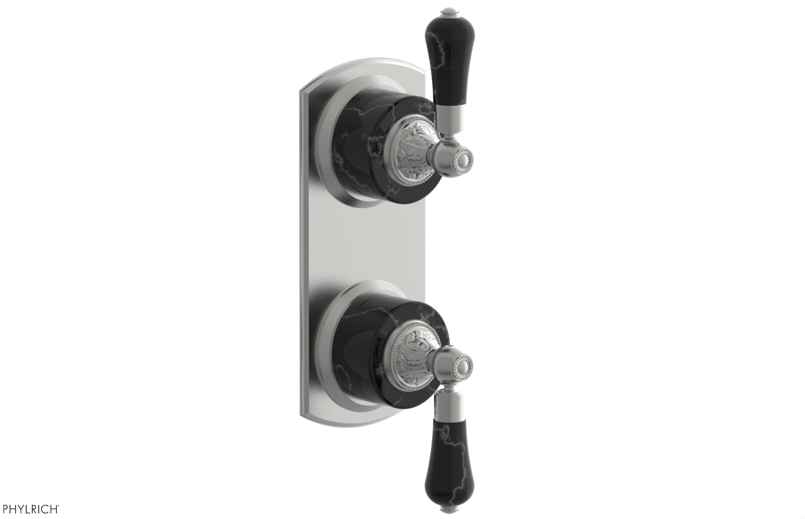 VERSAILLES 1/2" Mini Thermostatic Valve with Volume Control or Diverter - Frienze Black Lever Handles 4-459C