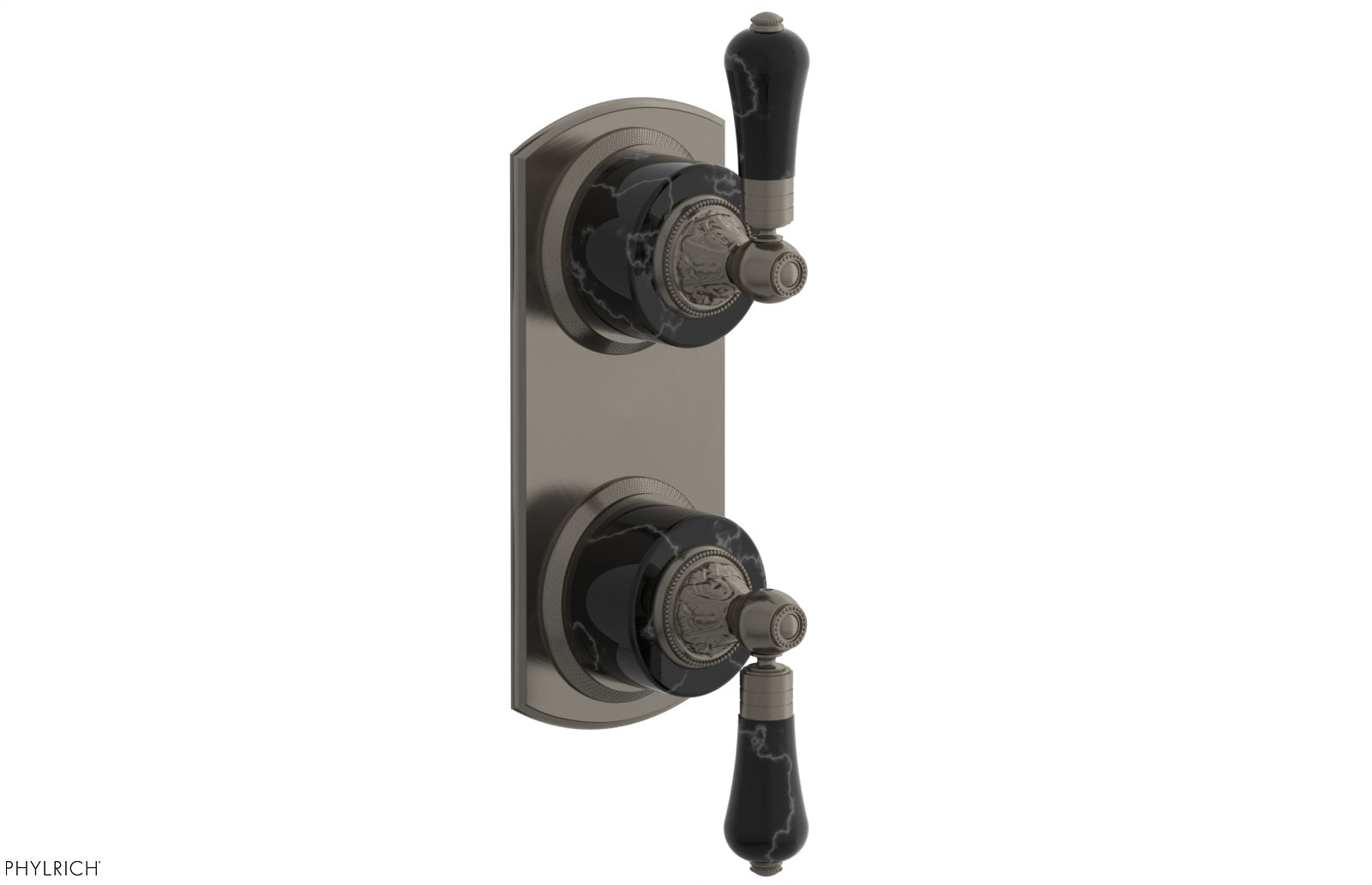 VERSAILLES 1/2" Mini Thermostatic Valve with Volume Control or Diverter - Frienze Black Lever Handles 4-459C