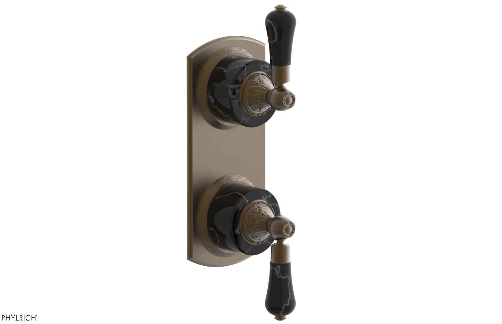 VERSAILLES 1/2" Mini Thermostatic Valve with Volume Control or Diverter - Frienze Black Lever Handles 4-459C