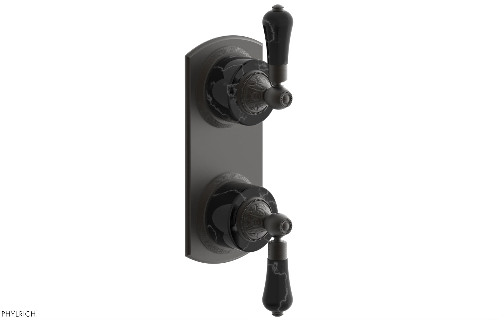 VERSAILLES 1/2" Mini Thermostatic Valve with Volume Control or Diverter - Frienze Black Lever Handles 4-459C
