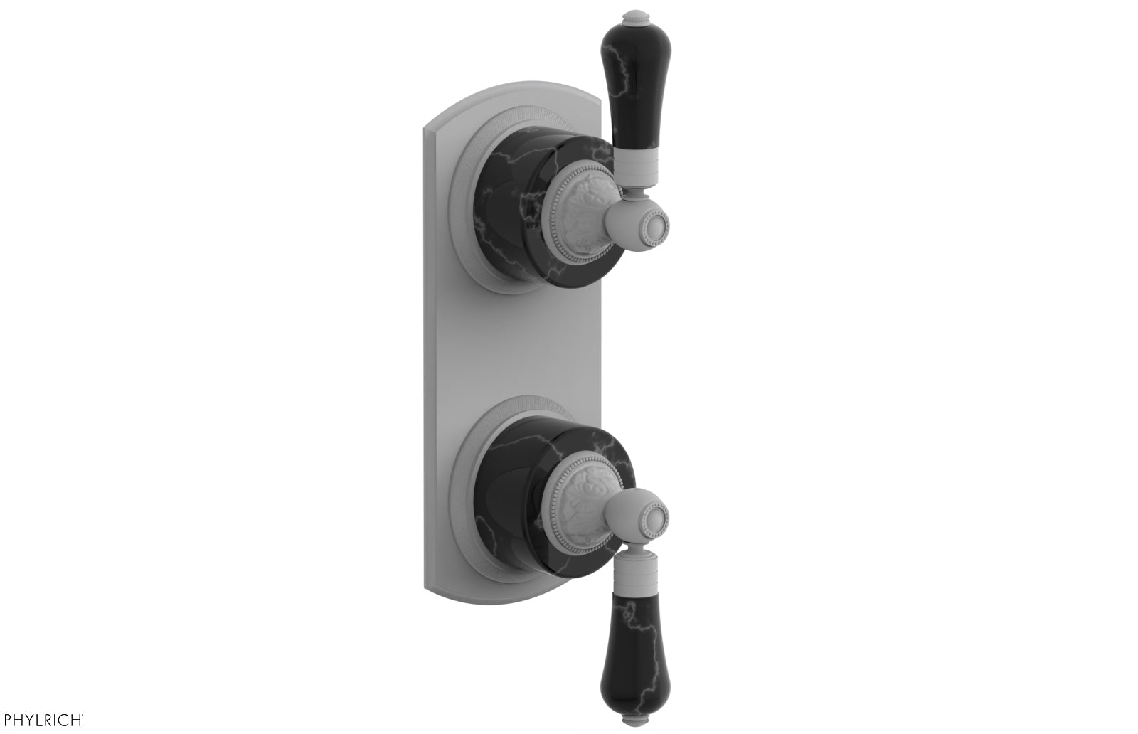 VERSAILLES 1/2" Mini Thermostatic Valve with Volume Control or Diverter - Frienze Black Lever Handles 4-459C