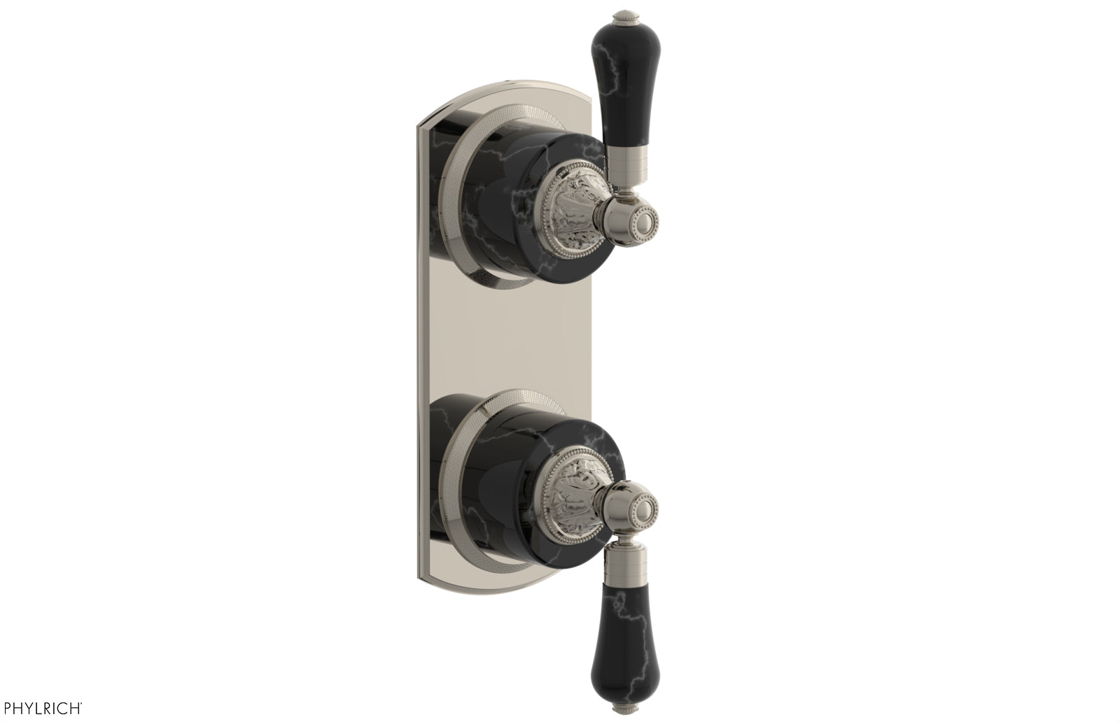 VERSAILLES 1/2" Mini Thermostatic Valve with Volume Control or Diverter - Frienze Black Lever Handles 4-459C