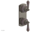 VERSAILLES 1/2" Mini Thermostatic Valve with Volume Control or Diverter - Pink Onyx Lever Handles 4-459G