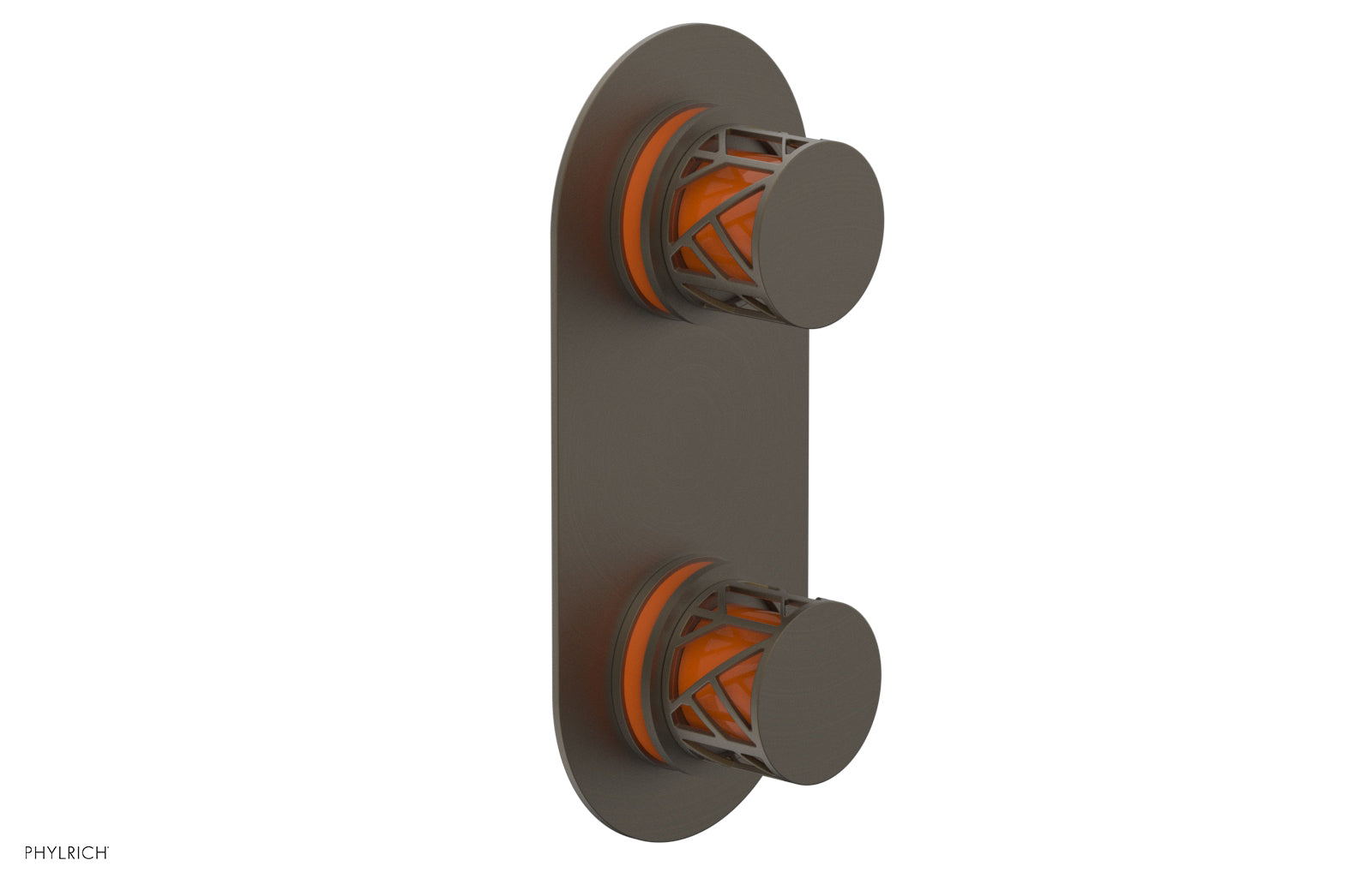 JOLIE- Thermostatic Valve with Volume Control or Diverter with "Orange" Accents 4-589