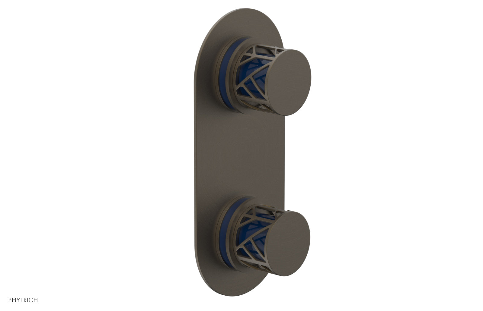 JOLIE- Thermostatic Valve with Volume Control or Diverter with "Navy Blue" Accents 4-589