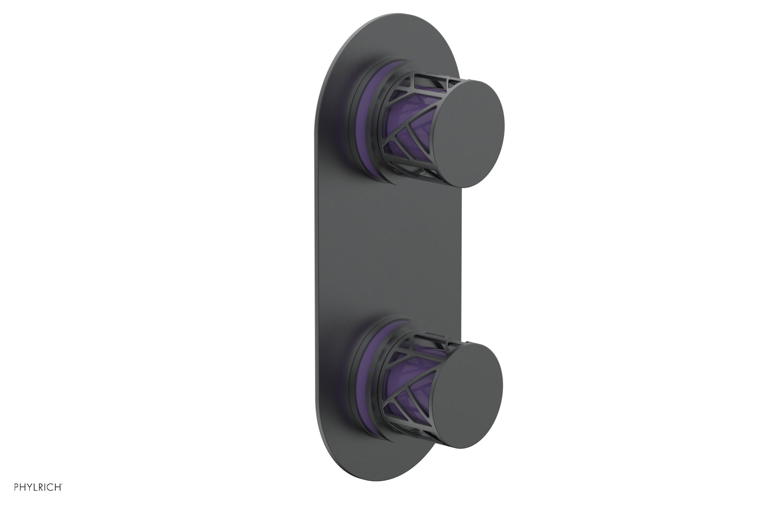 JOLIE- Thermostatic Valve with Volume Control or Diverter with "Purple" Accents 4-589