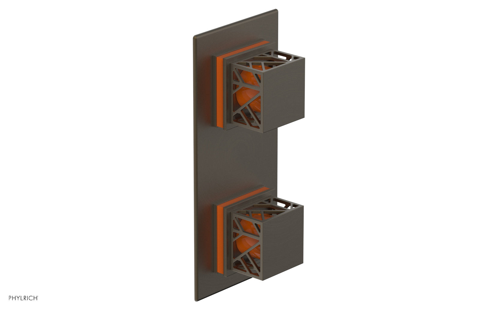 JOLIE- Thermostatic Valve with Volume Control or Diverter with "Orange" Accents 4-588