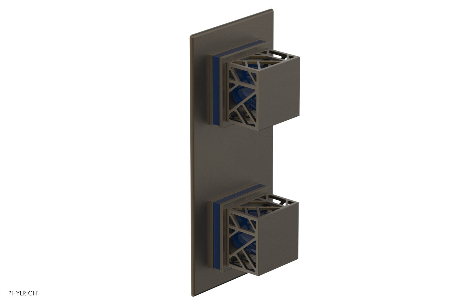 JOLIE- Thermostatic Valve with Volume Control or Diverter with "Navy Blue" Accents 4-588