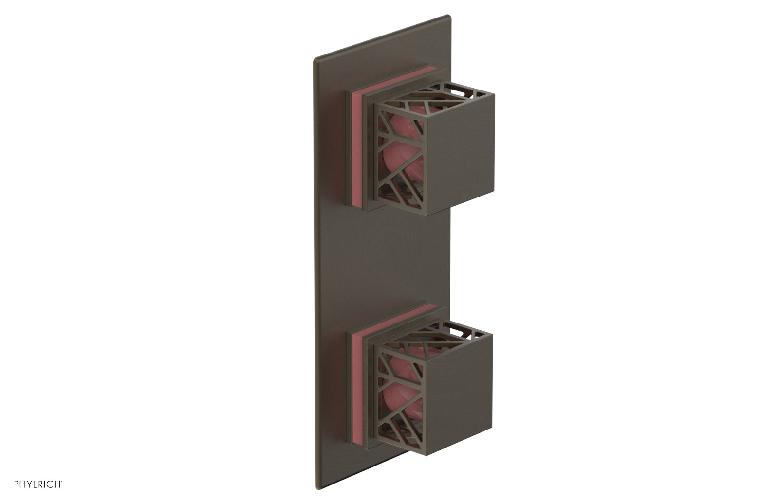 JOLIE- Thermostatic Valve with Volume Control or Diverter with "Pink" Accents 4-588