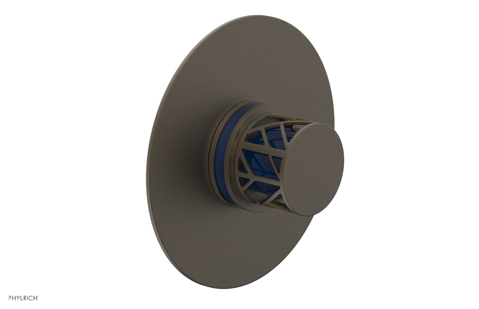 JOLIE Pressure Balance Shower Plate & Handle Trim, Round Handle with "Navy Blue" Accents 4-592