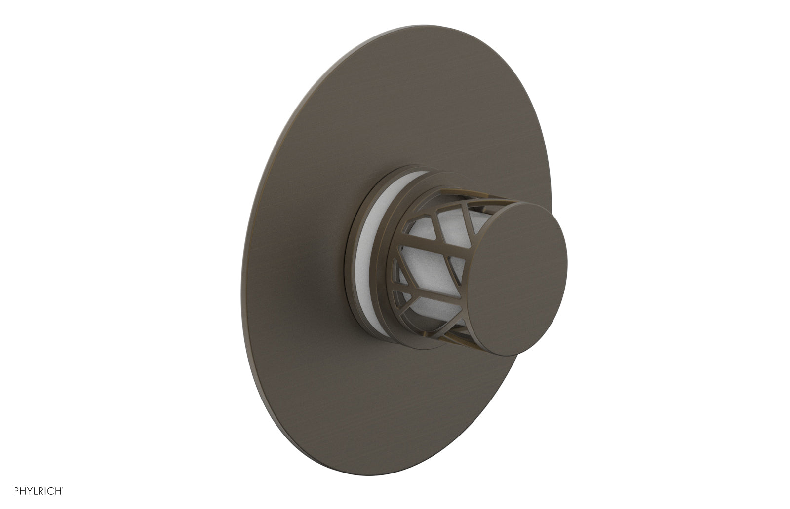 JOLIE - Thermostatic Shower Trim, Round Handle with "White" Accents 4-592