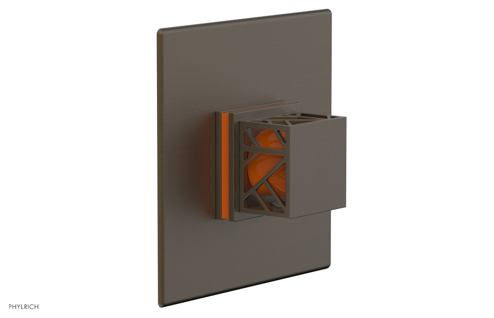 JOLIE - Thermostatic Shower Trim, Square Handle with "Orange" Accents 4-593