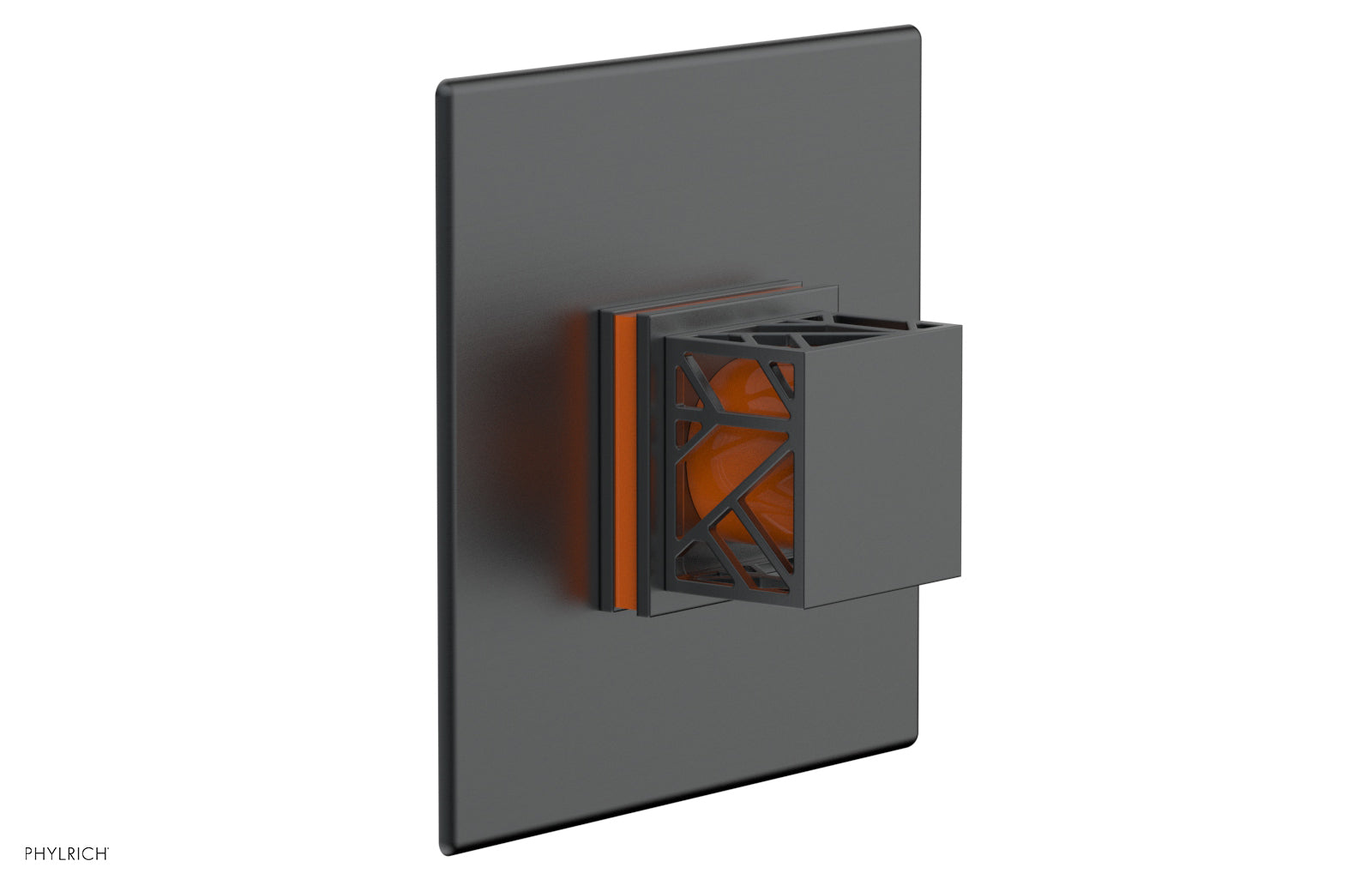JOLIE - Thermostatic Shower Trim, Square Handle with "Orange" Accents 4-593