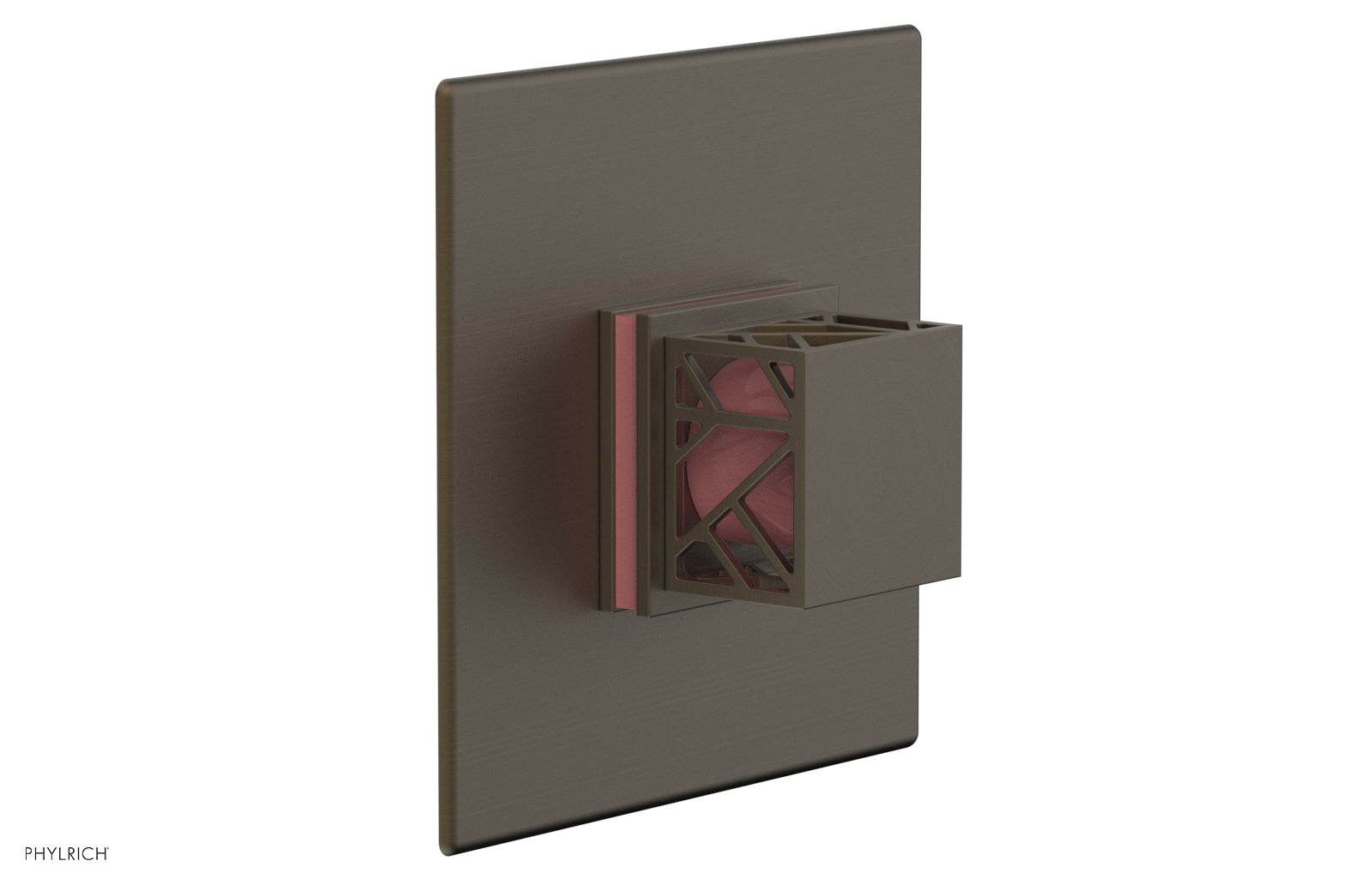 JOLIE - Thermostatic Shower Trim, Square Handle with "Pink" Accents 4-593