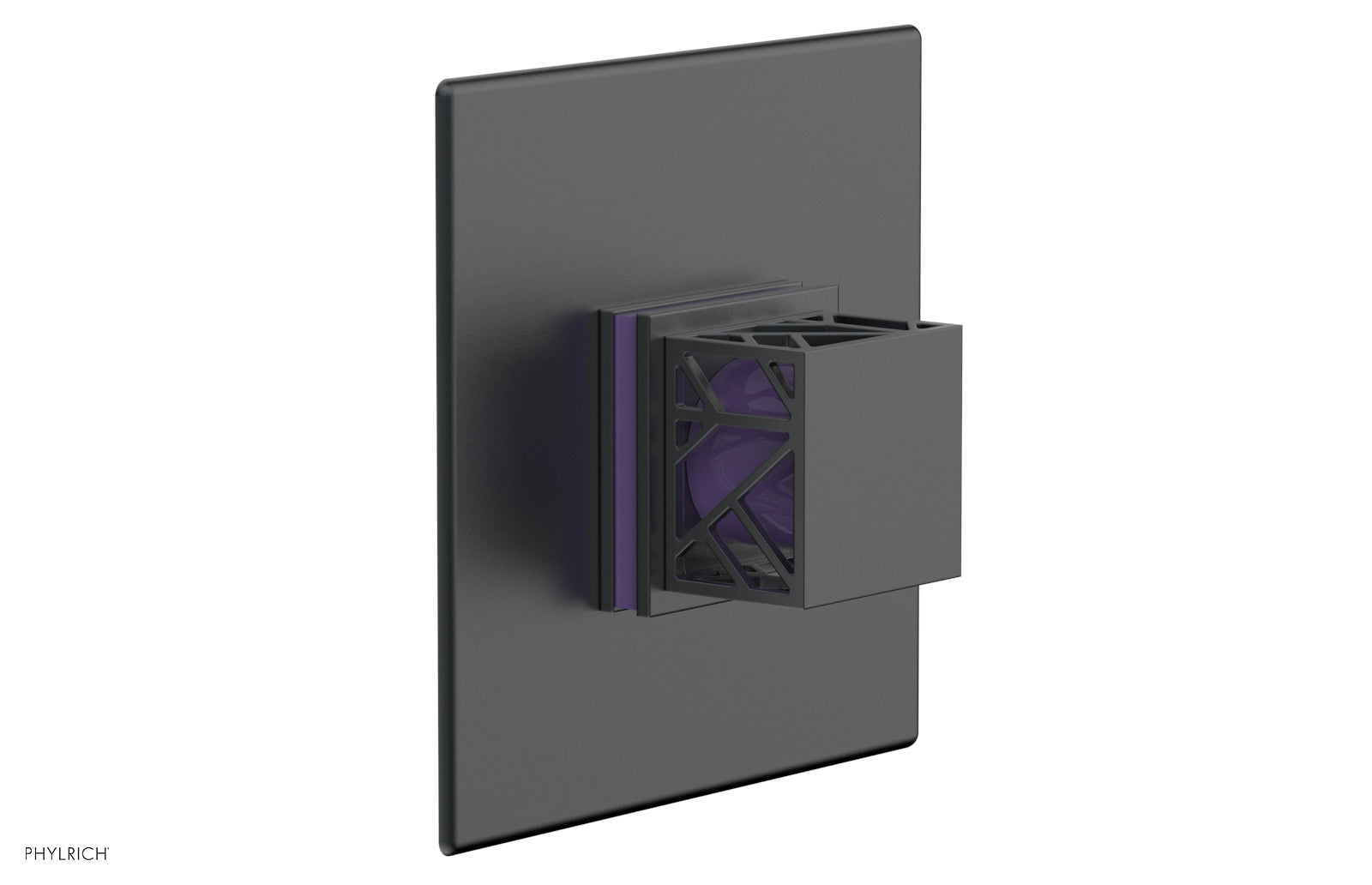 JOLIE Pressure Balance Shower Plate & Handle Trim, Square Handle with "Purple" Accents 4-593