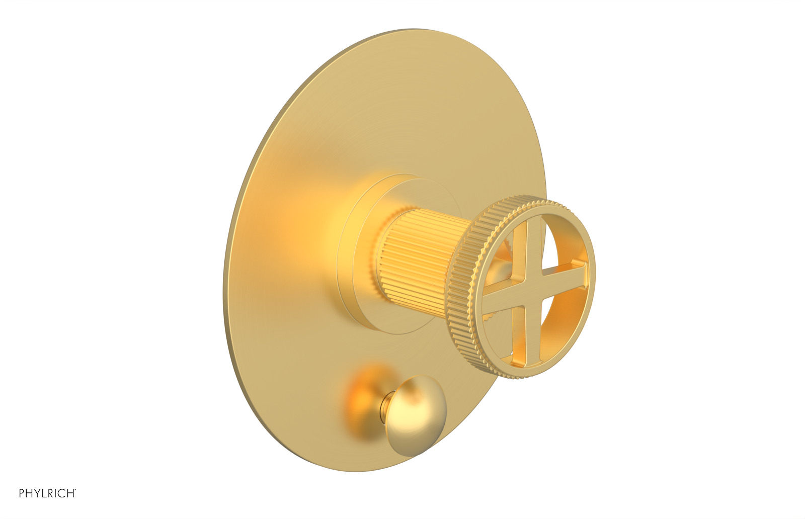 DUSTRIE - Pressure Balance Shower Plate with Diverter and Cross Handle Trim Set - Grooved 4-630