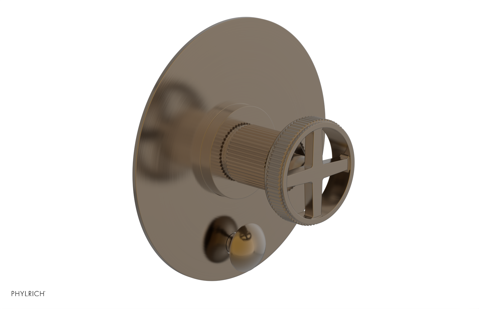 DUSTRIE - Pressure Balance Shower Plate with Diverter and Cross Handle Trim Set - Grooved 4-630